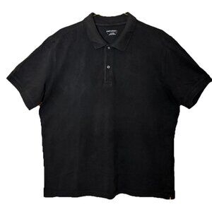 Untuckit Polo Shirt Men's XL Black Short Sleeve Three‎ Button Casual Pima Cotton